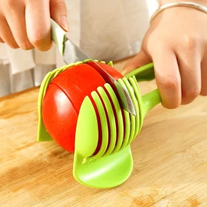 Multi-Functional Kitchen Slicer – Durable ABS Tomato with Round Fruit Tongs