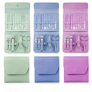 16 Pieces Professional Manicure & Pedicure Set & Travel Case